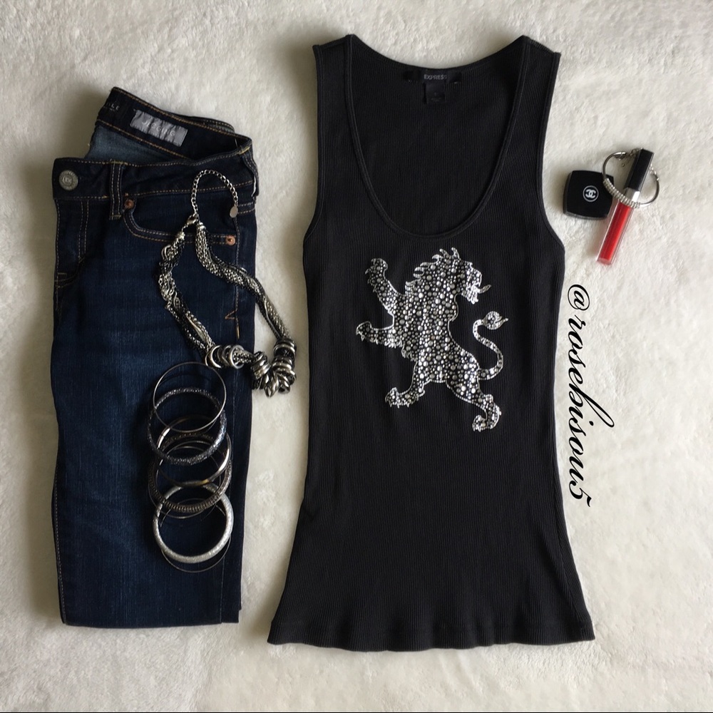 🆕 {EXPRESS} Lion Logo Embellished Tank Top